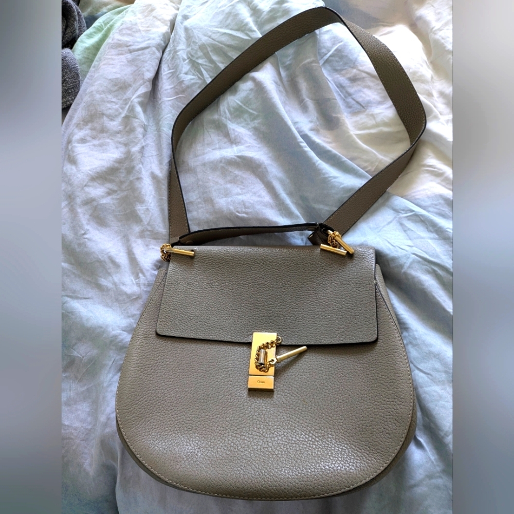 Rare - Large Chloe Drew Bag In Grey/Taupe